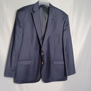 Lauren Ralph Lauren Blazer Mens 50R Blue Wool Gold Button Sport Coat Jacket